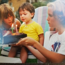 Turning 2 in 1997 - family BBQ in backyard